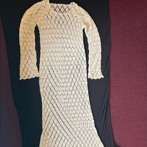 Elegant Cream Crochet Dress